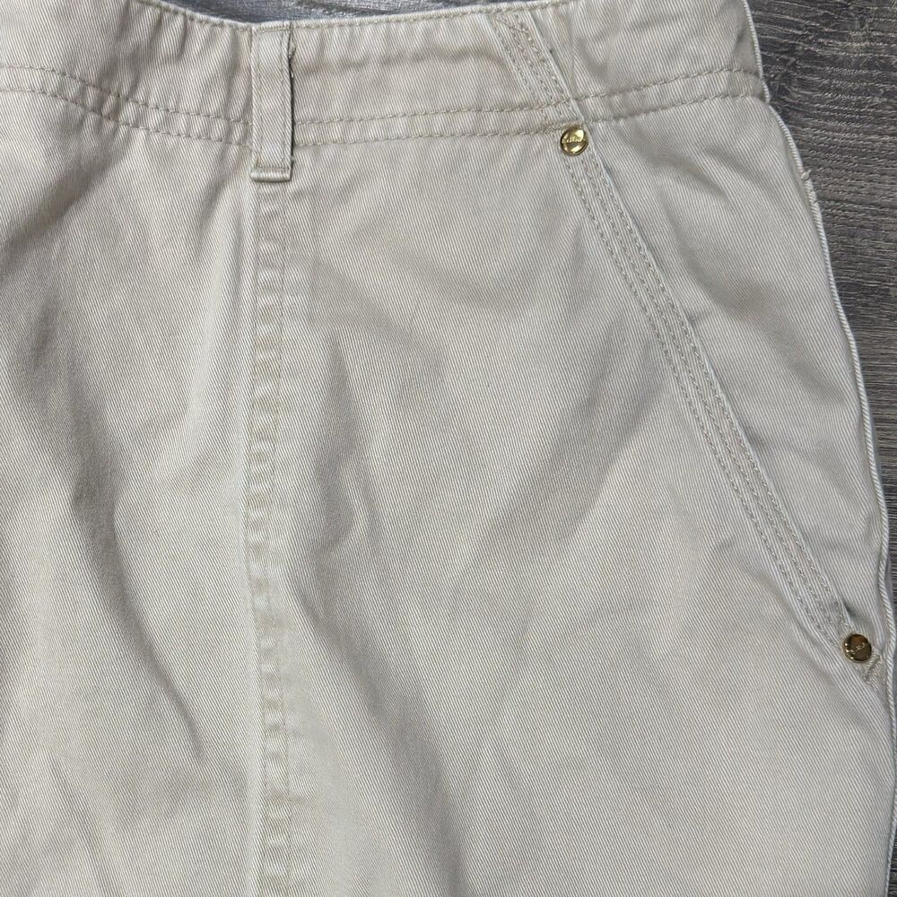 Lauren Ralph Lauren Khaki Midi Skirt Size 14 Cotton Pockets Classic Preppy - Picture 7 of 8